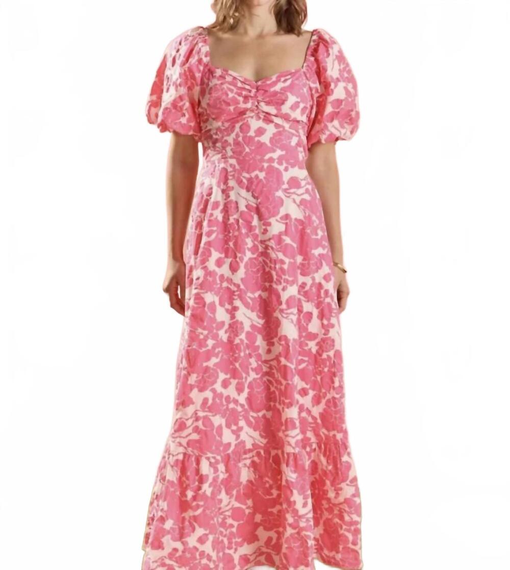 NEW 2.7 AUGUST APPAREL women's floral print maxi dress in pink